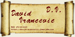 David Vrančević vizit kartica